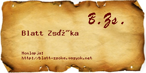 Blatt Zsóka névjegykártya